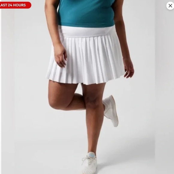 Athleta Sz 3X Levitate Pleated Skort Black Polyester Spandex Zip Pocket - Picture 2 of 7